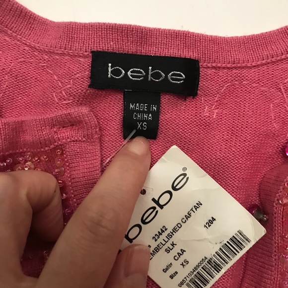 NEW BEBE SILK / CASHMERE SEQUIN SWEATER - Picture 4 of 7